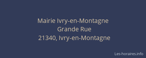 Mairie Ivry-en-Montagne