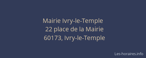 Mairie Ivry-le-Temple