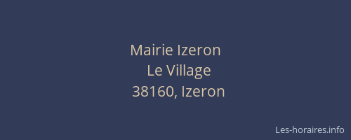 Mairie Izeron