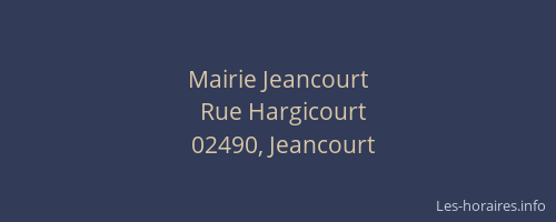 Mairie Jeancourt
