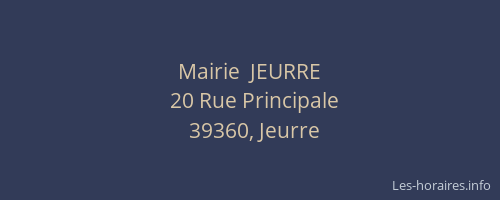 Mairie  JEURRE