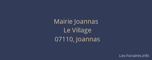 Mairie Joannas