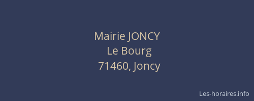Mairie JONCY