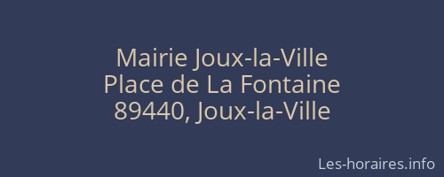 Mairie Joux-la-Ville