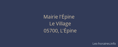 Mairie l'Épine