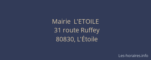 Mairie  L'ETOILE