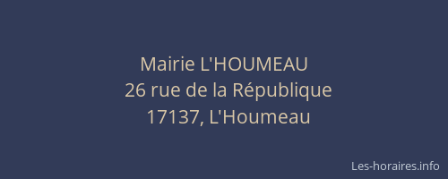 Mairie L'HOUMEAU