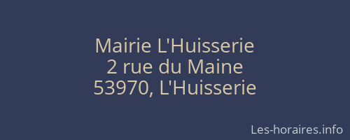 Mairie L'Huisserie