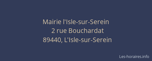 Mairie l'Isle-sur-Serein