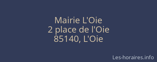 Mairie L'Oie