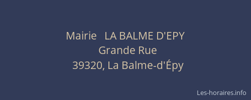 Mairie   LA BALME D'EPY