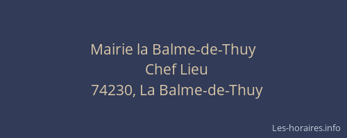 Mairie la Balme-de-Thuy