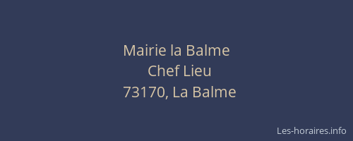 Mairie la Balme