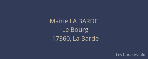 Mairie LA BARDE