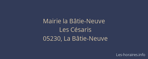 Mairie la Bâtie-Neuve