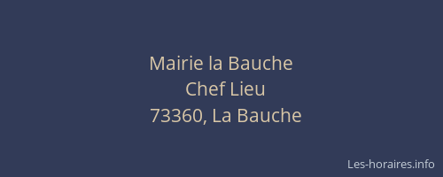 Mairie la Bauche