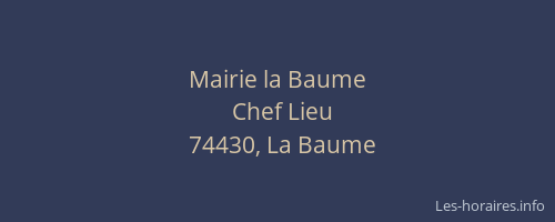 Mairie la Baume