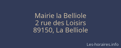 Mairie la Belliole