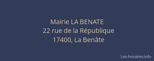 Mairie LA BENATE