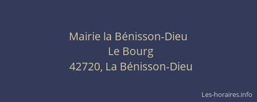 Mairie la Bénisson-Dieu