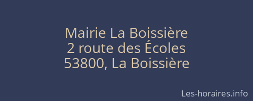 Mairie La Boissière