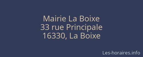 Mairie La Boixe