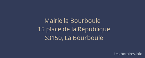 Mairie la Bourboule