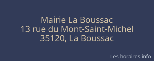 Mairie La Boussac