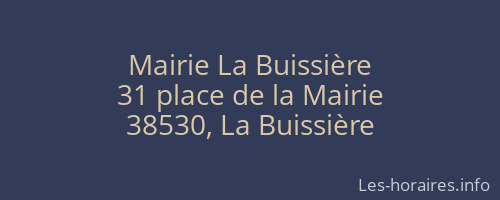 Mairie La Buissière