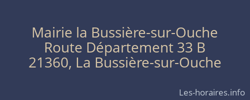 Mairie la Bussière-sur-Ouche
