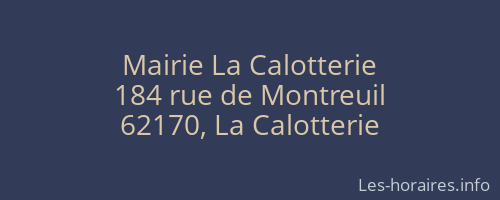 Mairie La Calotterie