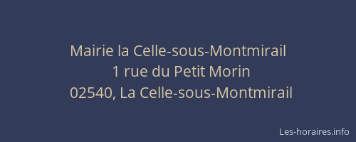 Mairie la Celle-sous-Montmirail