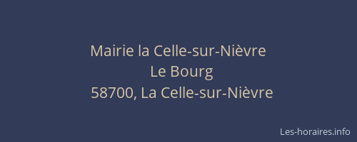 Mairie la Celle-sur-Ni&egrave;vre