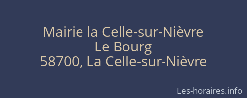 Mairie la Celle-sur-Nièvre