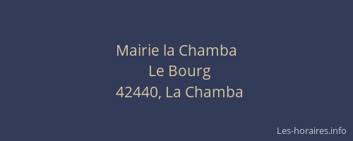 Mairie la Chamba