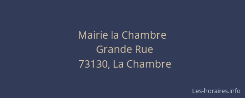 Mairie la Chambre