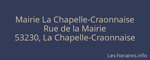 Mairie La Chapelle-Craonnaise