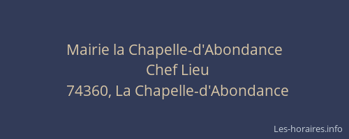 Mairie la Chapelle-d'Abondance