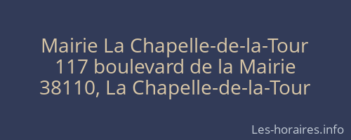 Mairie La Chapelle-de-la-Tour