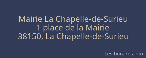 Mairie La Chapelle-de-Surieu