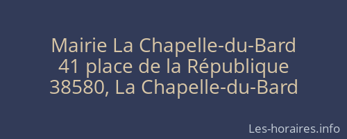 Mairie La Chapelle-du-Bard