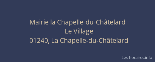 Mairie la Chapelle-du-Châtelard