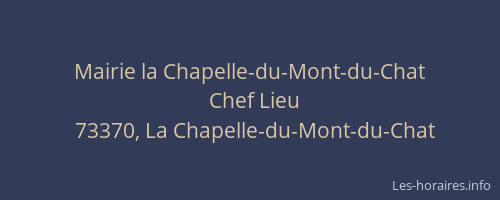 Mairie la Chapelle-du-Mont-du-Chat