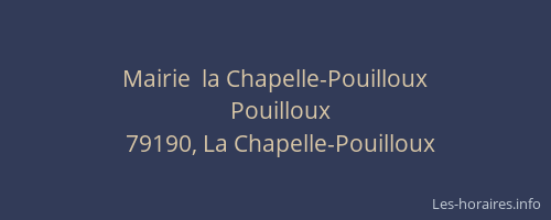 Mairie  la Chapelle-Pouilloux