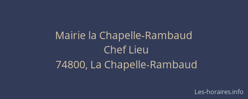 Mairie la Chapelle-Rambaud