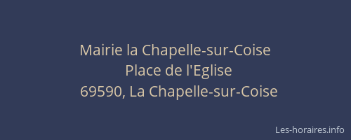 Mairie la Chapelle-sur-Coise