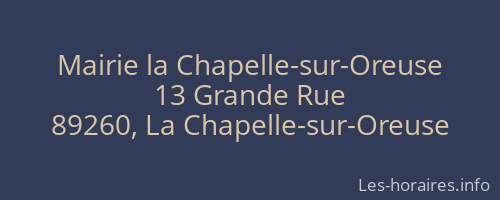 Mairie la Chapelle-sur-Oreuse