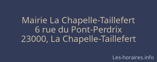 Mairie La Chapelle-Taillefert