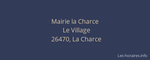 Mairie la Charce