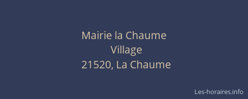 Mairie la Chaume